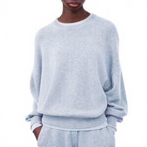 NEW LISA YANG veira long sleeve sweater in misty blue